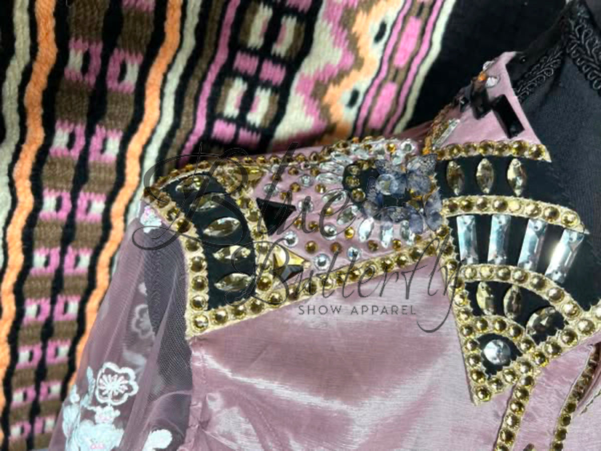Dusty Pink Shera Day Shirt with Lace Sleeves ~Sapphire Line