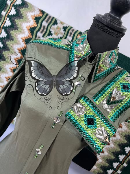 Olive Green Teagan Day Shirt ~Sapphire Line