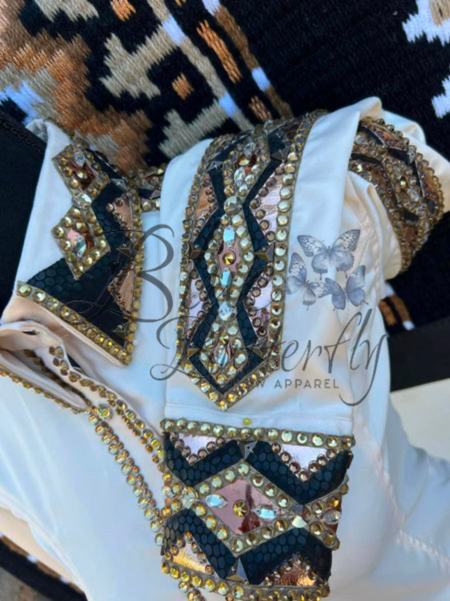 Daphne Eggshell Stretch Satin Western Day Shirt