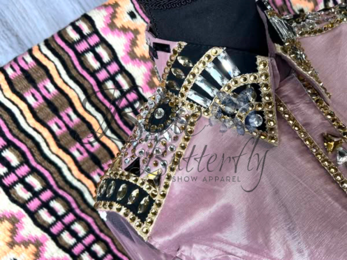 Dusty Pink Shera Day Shirt with Lace Sleeves ~Sapphire Line