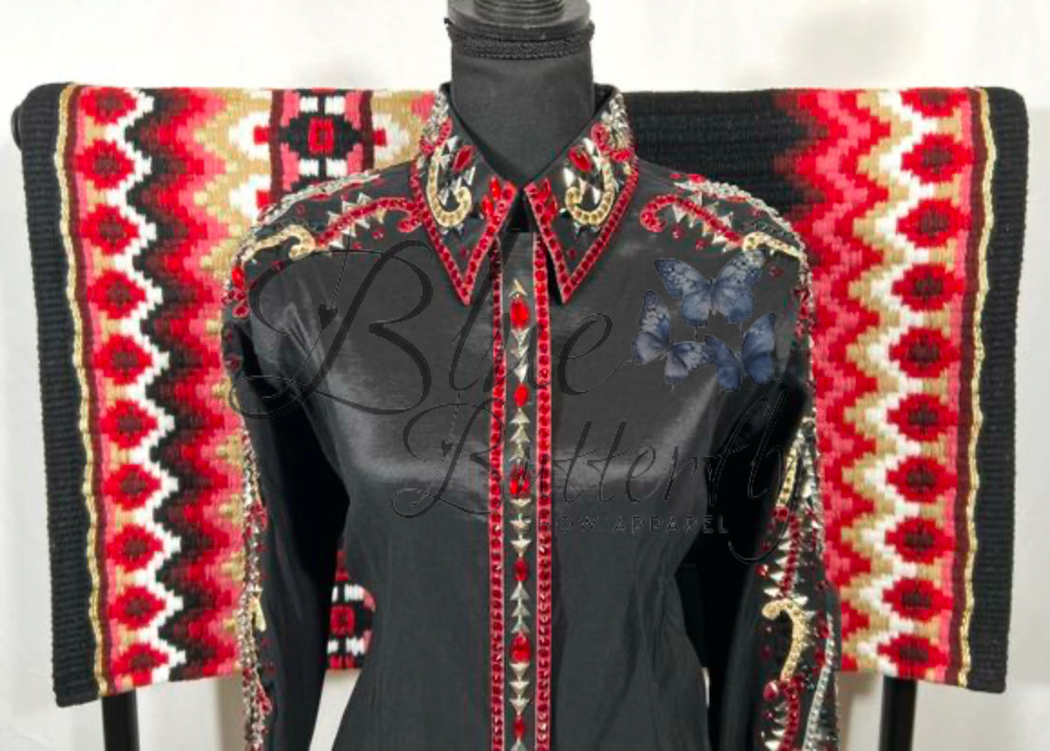 Back Stretch Taffeta Dolly Day Shirt ~Sapphire Line