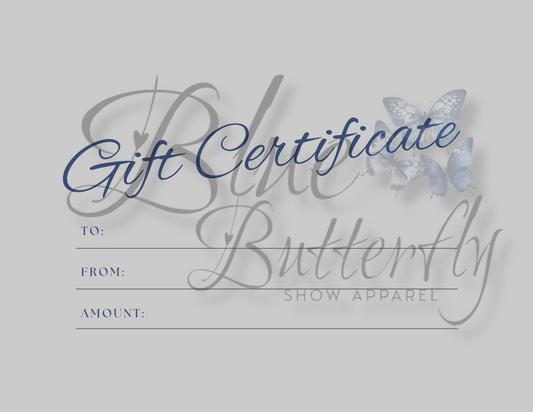Blue Butterfly Show Apparel Gift Card