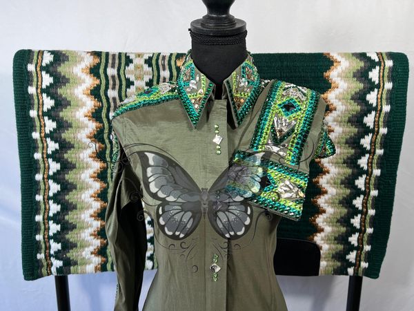 Olive Green Teagan Day Shirt ~Sapphire Line