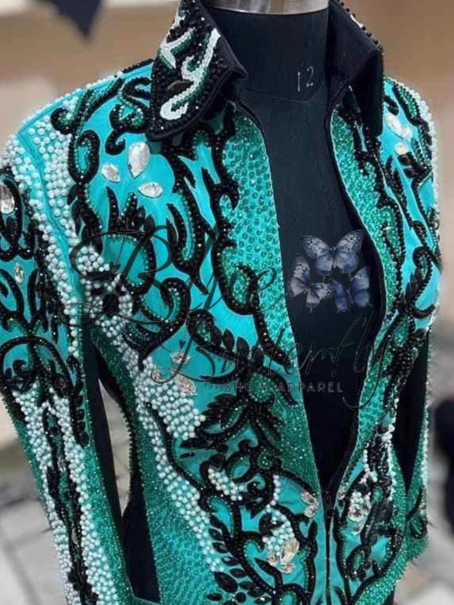 Teal Western Show Jacket
